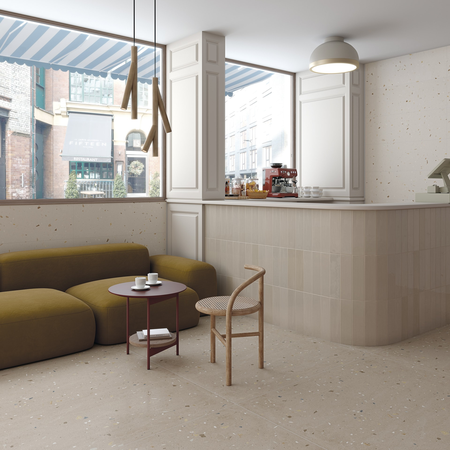 Croccante-R Avellana - Carrelage aspect terrazzo 80x80 cm