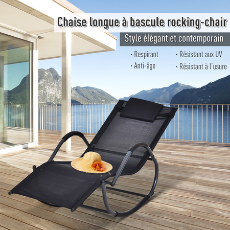 Chaise longue à bascule rocking chair design contemporain