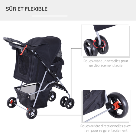 Poussette buggy pliable pour chien