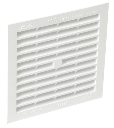 Grille de ventilation en applique Type 100cm² carrée 130x130mm - NICOLL - 1B114