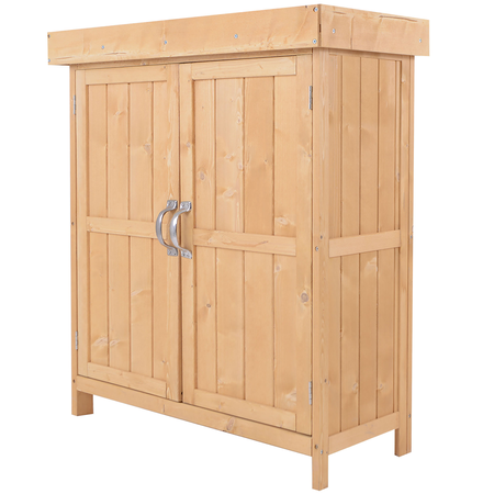 Armoire de jardin sur pied 2 portes étagère toit bitumé relevable