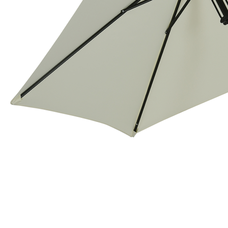 Parasol inclinable octogonal  Ø 2,65 x 2,35H m métal polyester gris clair