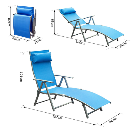 Transat inclinable multi-positions pliable