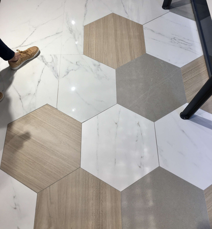 HEXAGONO BELICE NATURAL - Carrelage hexagonal aspect bois grand format