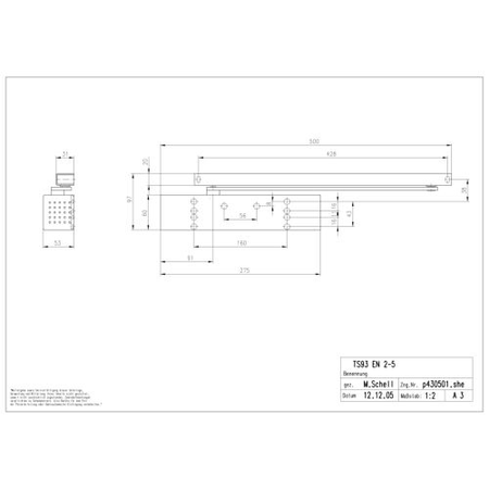 Ferme-porte TS 93BC-DC CONTUR F2-5 sans bras argent - DORMA - 43520001