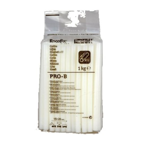 Bâton de colle PRO-B blanche 12 mm 1kg - RAPID - 40302803