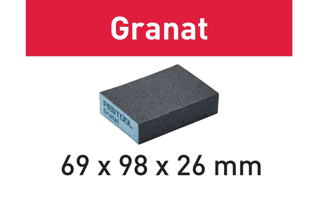 Éponge de ponçage GRANAT 69x98x26 60 GR/6 - FESTOOL - 201081