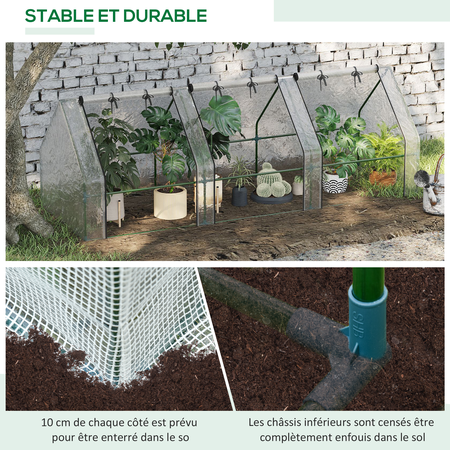 Mini serre de jardin serre à tomates fenêtres avec zip enroulables