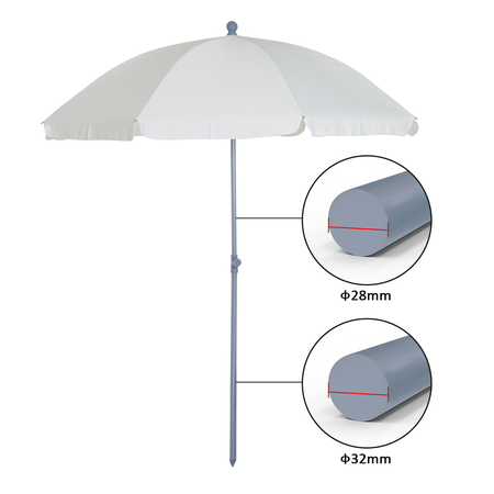 Parasol inclinable octogonal Ø 2,2 x 2,3 H m crème