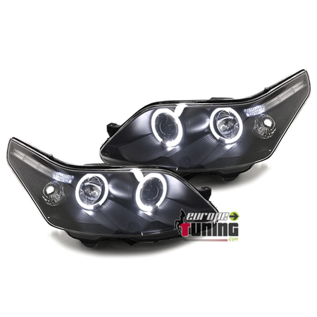 PHARES LED FEUX ANNEAUX ANGEL EYES NOIRS CITROEN C4 I 2004-2010 (05483)