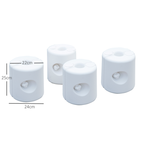 Lot de 4 poids de lestage cylindrique pour tonnelle PE blanc