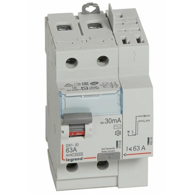 Interrupteur différentiel DX³-ID 2P 230V 63A type AC 30mA - LEGRAND - 411633