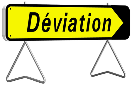 Panneau de signalisation de direction rectangulaire 1000x300mm 'Déviation' - TALIAPLAST - 526011