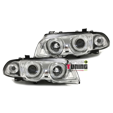 2 PHARES FEUX ANGEL EYES ANNEAUX LED CCFL BMW SERIE 3 E46 5 PORTES 1998-2001 (00595)