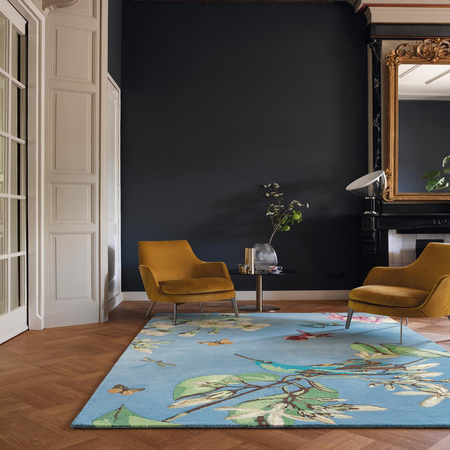 Tapis salon HUMMINGBIRD tufté main en laine