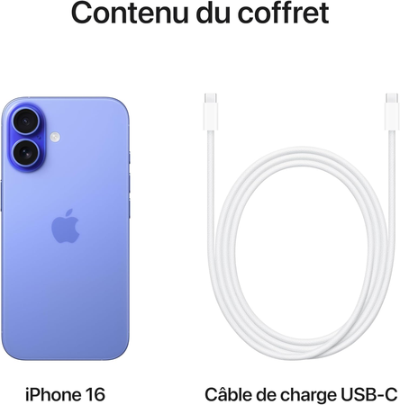 Apple iPhone 16 (128 Go) - Outremer