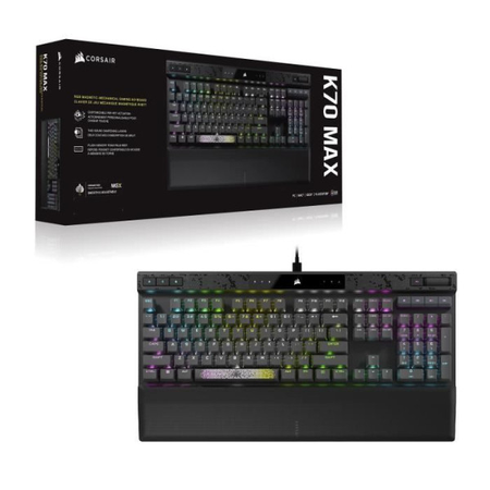 Clavier Gaming magnétique-mécanique - CORSAIR - K70 MAX RGB - Touches PBT - Noir - (CH-910961G-FR)