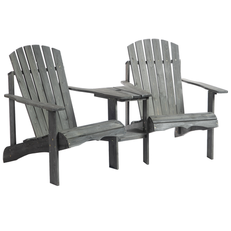 Fauteuils de jardin Adirondack avec table basse sapin gris