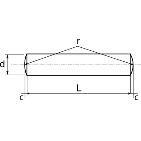 Goupille cylindrique A1 DIN 7 4X8 boîte de 100 - ACTON - 627034X8