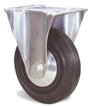 Roulette Portroll et Manuroll caoutchouc noir à platine fixe 160mm - GUITEL HERVIEU - 700525