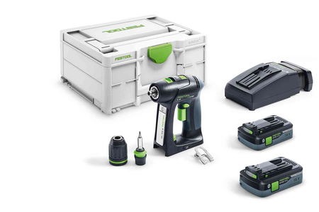 Perceuse-visseuse 18V C 18 HPC 4,0 I-Plus + 2 batteries 4Ah + chargeur rapide + Systainer SYS3 - FESTOOL - 576435