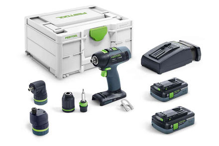 Perceuse-visseuse 18V T 18+3 HPC 4,0 I-Set + 2 batteries 4.0Ah + chargeur + coffret Systainer 3 - FESTOOL - 576989