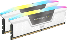 Kit Barrettes mémoire 32Go (2x16Go) DIMM DDR5 Corsair Vengeance RGB 6400MHz CL36 (Blanc)