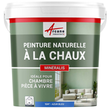 Peinture à la Chaux Naturelle Intérieure - MINERALIS-15 m² (2.5 kg en 1 couche) Azur Bleu-ARCANE INDUSTRIES