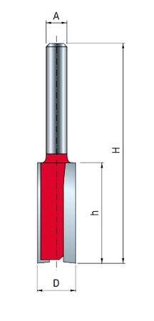 Mèche droite à deux tranchants D6 H16/50,8 Q8 Z2 - FREUD - F03FR01441