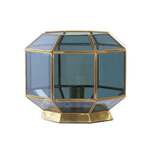 Lampe de bureau DKD Home Decor Verre Bleu Doré 220 V Laiton 50 W Moderne (29 x 29 x 25 cm)