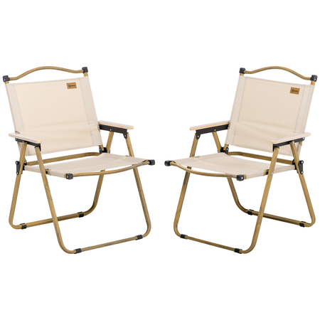 Lot de 2 chaises de jardin camping pliables acier oxford