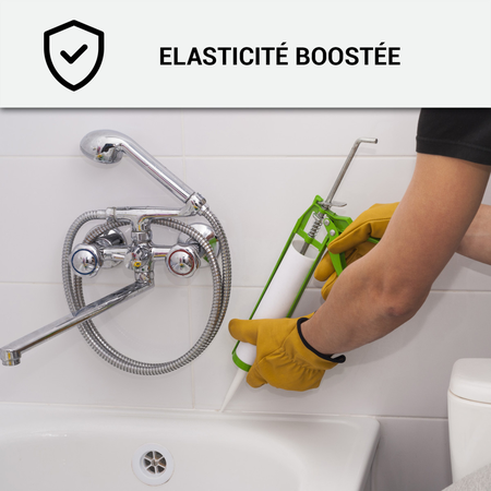 Joint pour salle de bain : Silicone douche, baignoire, lavabo  - ARCAMASTIC SANITAIRE-300 ml x 12 Transparent-ARCANE INDUSTRIES