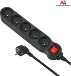 Multiprise 5 prises Maclean MCE184 + Interrupteur 3m (Noir)
