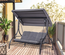 Balancelle de jardin 3 places convertible noir gris