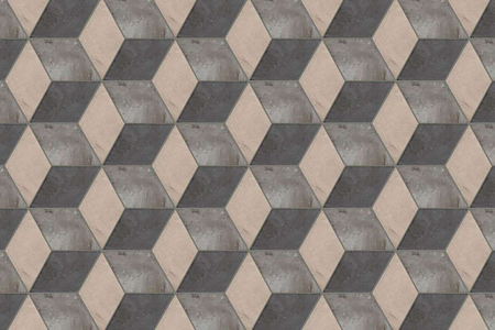 TERRA ROMBO HEXAGONAL - 25x21,6 cm - GRIS - Carrelage hexagonal motif cube