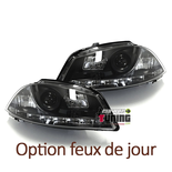 PHARES LED DIURNES NOIRS FEUX DE JOUR SEAT IBIZA 6L (03396)