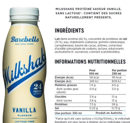 Barebells Milkshake (330 ml)