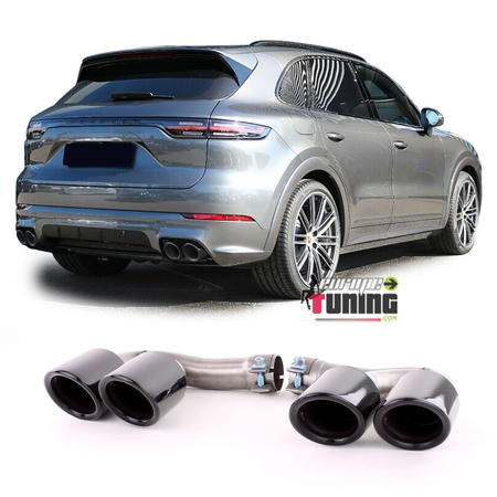 DOUBLES SORTIES ECHAPPEMENT SPORT GTS NOIRES PORSCHE CAYENNE III PO536 TYPE 9YA (04969)