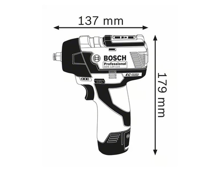 Boulonneuse à choc 12V Bosch GDS 12V-115 Professional (sans batterie ni chargeur) + coffret L-BOXX - BOSCH - 06019E0102