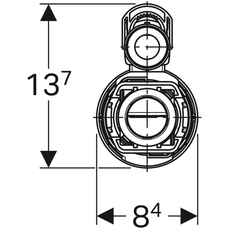 Mécanisme de chasse complet 3/6l double touche alimentation d’eau latérale type 290-380 - GEBERIT - 283.307.21.2