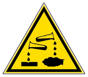 Panneau d'avertissements 100mm danger substances corrosives - NOVAP - 4180052