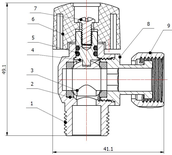 Boisseau sphérique équerre 3/8'' 1/4 de tour - GARIS - B01-RWC-EQBS