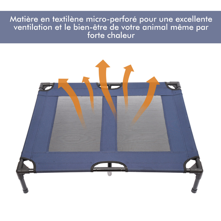 Lit pour chien chat XXL 92 x 76 x 18 cm bleu marine