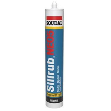 Mastic silicone SILIRUB NEO5 gris cartouche 300ml - SOUDAL - 120637