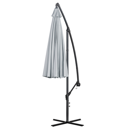 Parasol déporté rond inclinable dim. Ø 2,96 x 2,6H m polyester