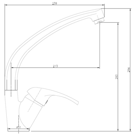 Mitigeur NOVA pour évier avec bec de cygne - GARIS - R01-18005CR