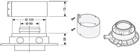 Buse pour sortie verticale condensation 80/125 - SAUNIER DUVAL - 0020276091