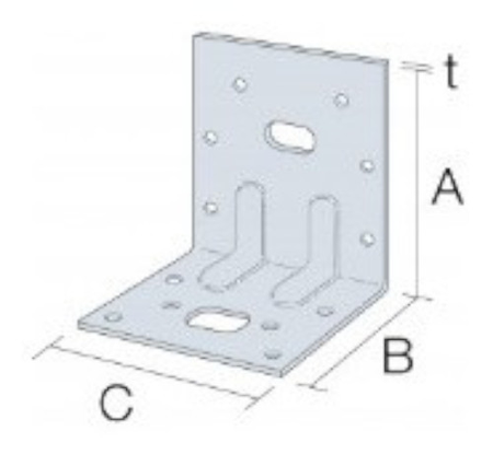 Équerres mixte renforcée E5 75x48x65x2mm - SIMPSON -  E5/2