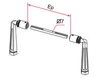 Béquilles doubles rustique alu noir pour épaisseur 30mm axe 60mm - THIRARD - JE392001