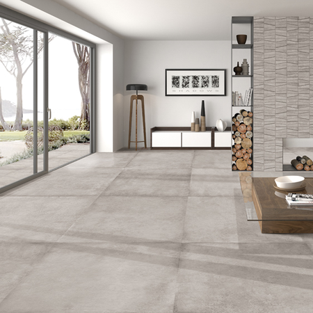 MATERIKA GREY - 75x75 cm - Carrelage sol moderne brut